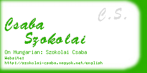 csaba szokolai business card